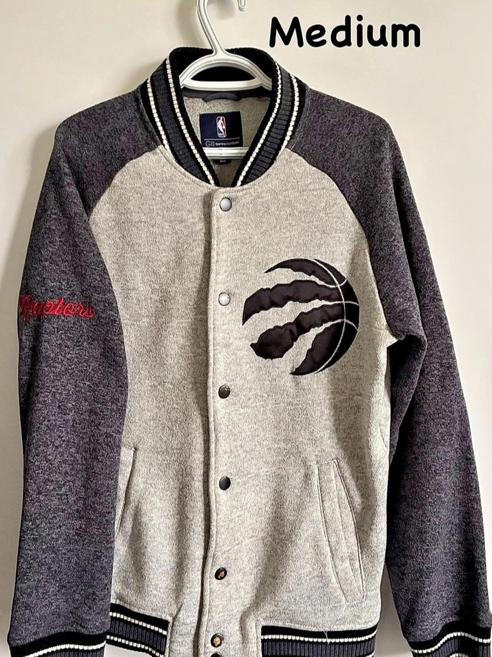 Toronto Raptors Men's Color Block Varsity Jacket Size Medium Like New
